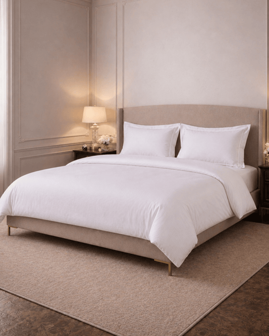 Mulberry Living Cotton King 4 قطع Linear Luxe أبيض