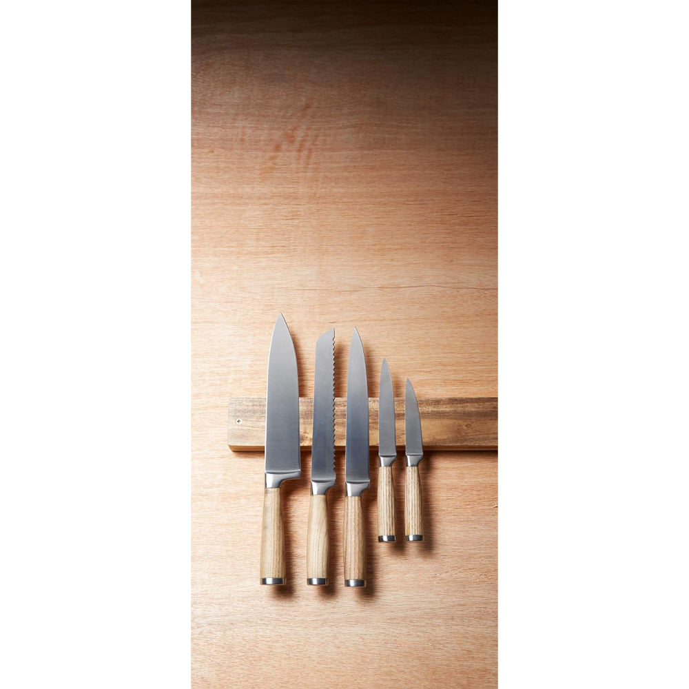 حامل سكاكين مغناطيسي من خشب الأكاسيا