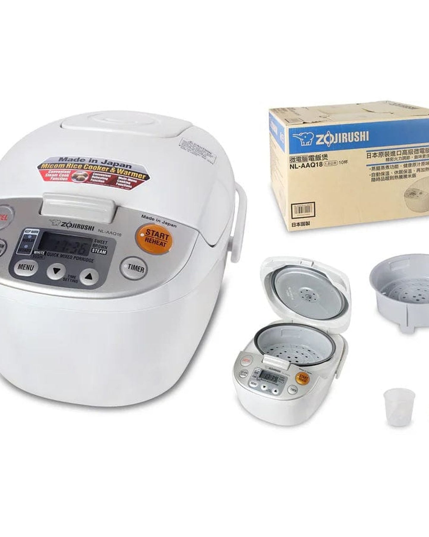 طنجرة أرز/سخان أرز إلكترونية من زوجيروشي سعة 1.8 لتر - بيج