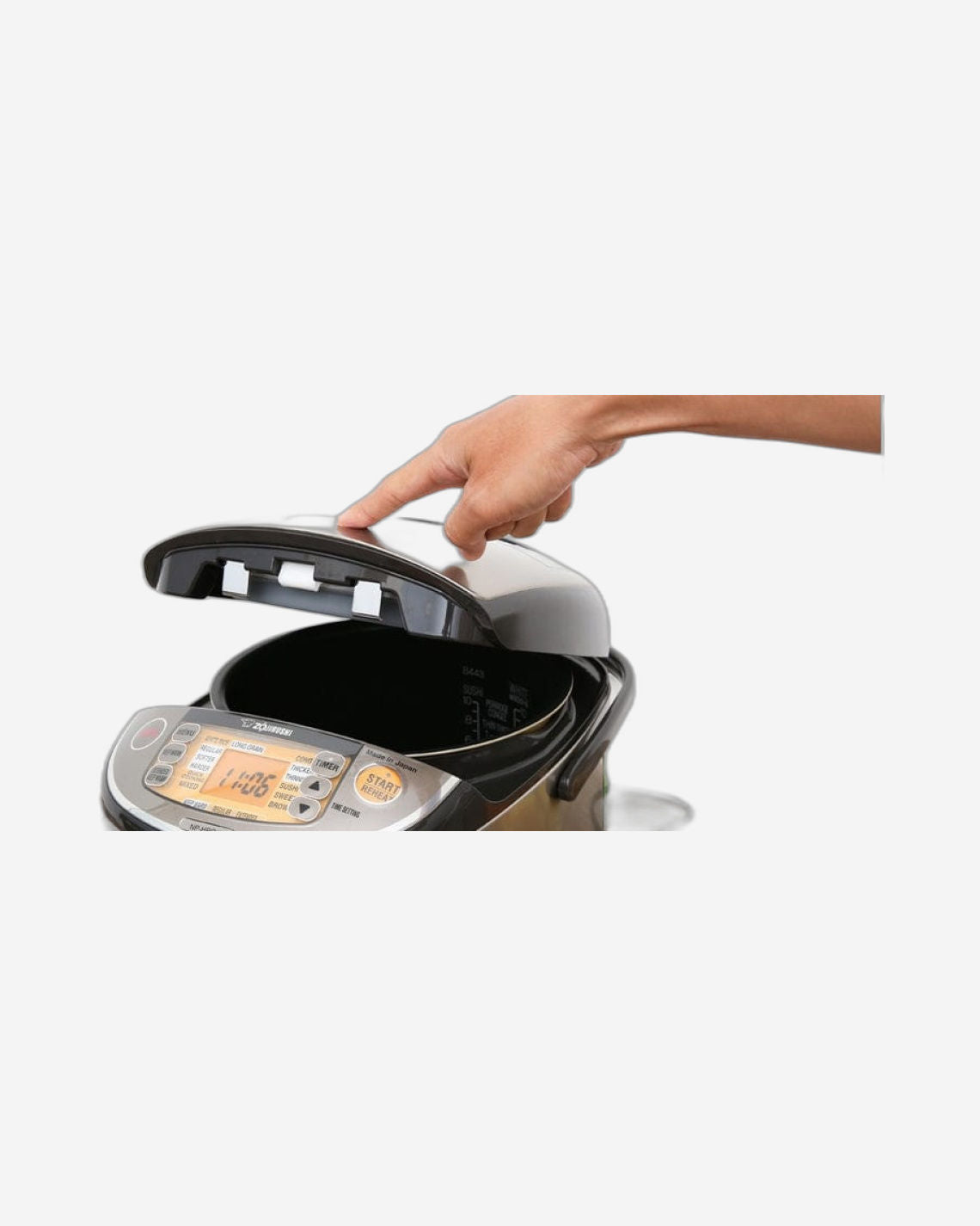 جهاز طهي الأرز الإلكتروني من زوجيروشي، سعة 1.0 لتر، لون بني من الفولاذ المقاوم للصدأ