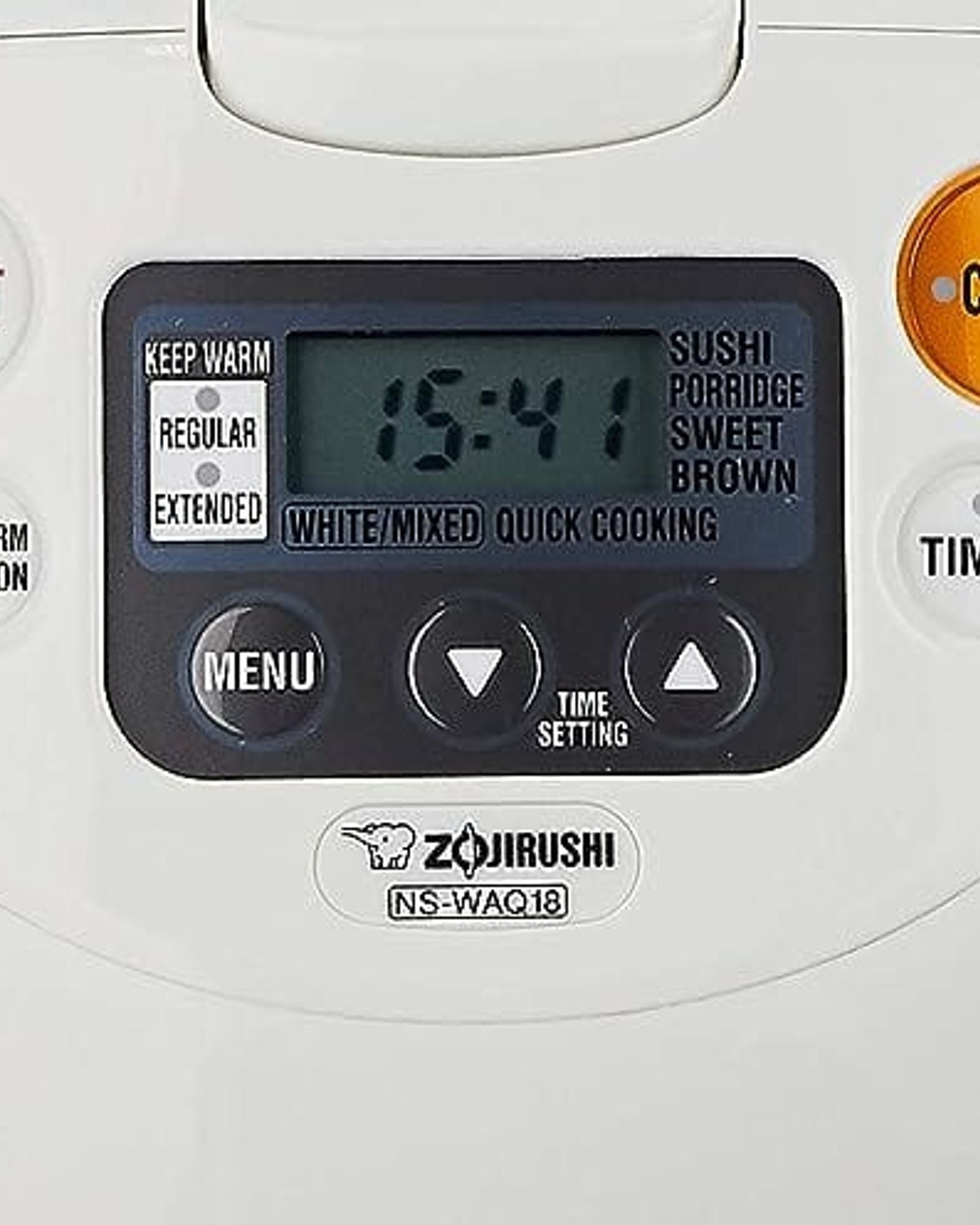 طباخ أرز إلكتروني مع سخان سعة 1.8 لتر، أبيض بارد