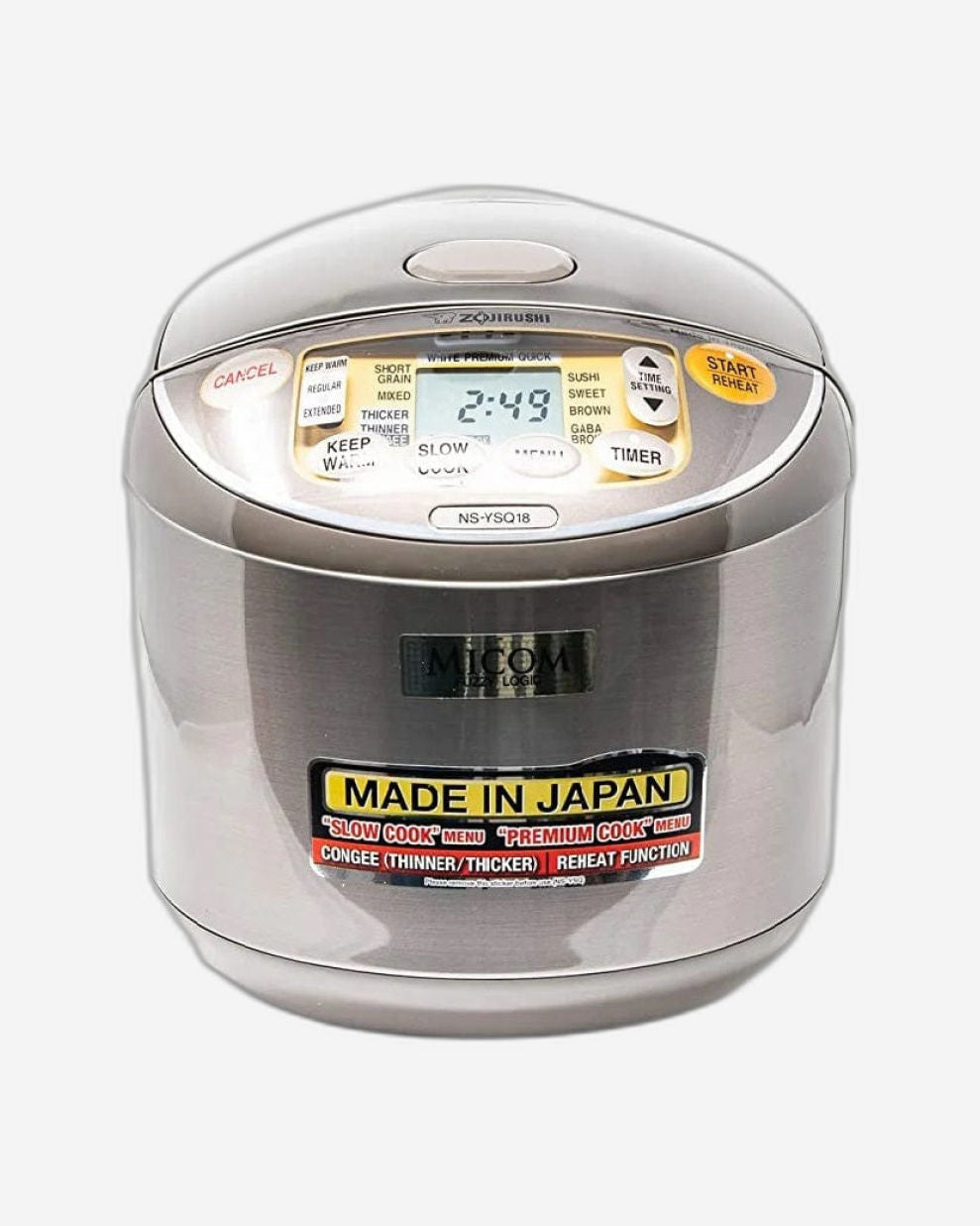 جهاز طهي الأرز الإلكتروني من زوجيروشي، سعة 1.8 لتر، لون بني من الفولاذ المقاوم للصدأ