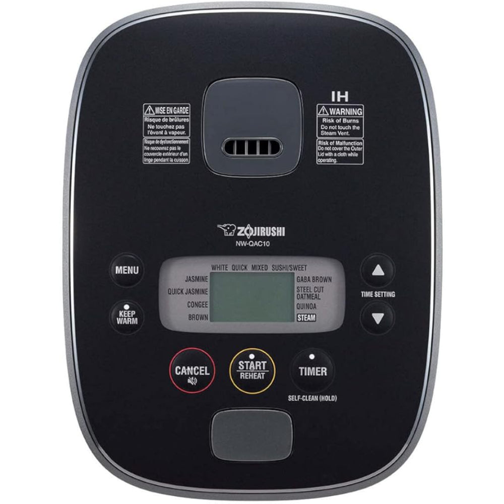 طباخ أرز إلكتروني/سخان سعة 1.0 لتر، أسود