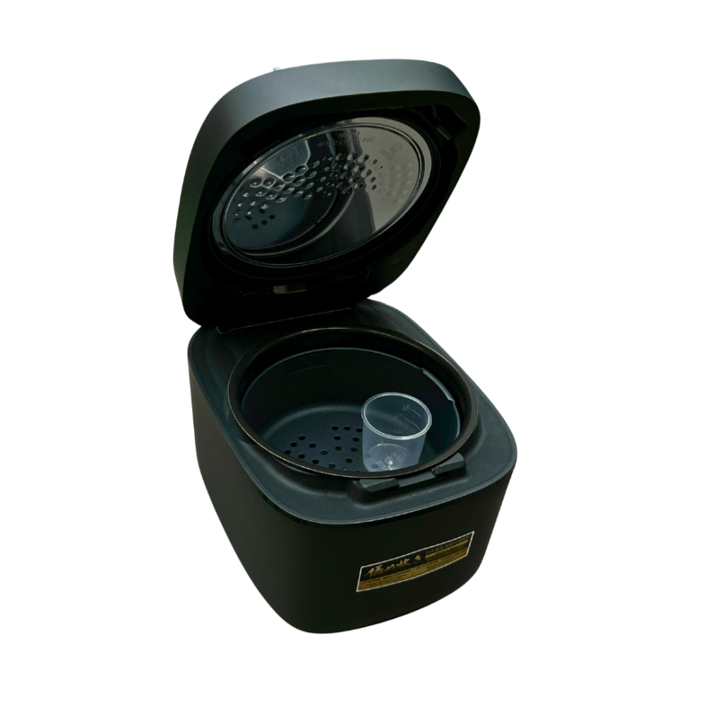 طباخ أرز إلكتروني/سخان سعة 1.0 لتر، أسود