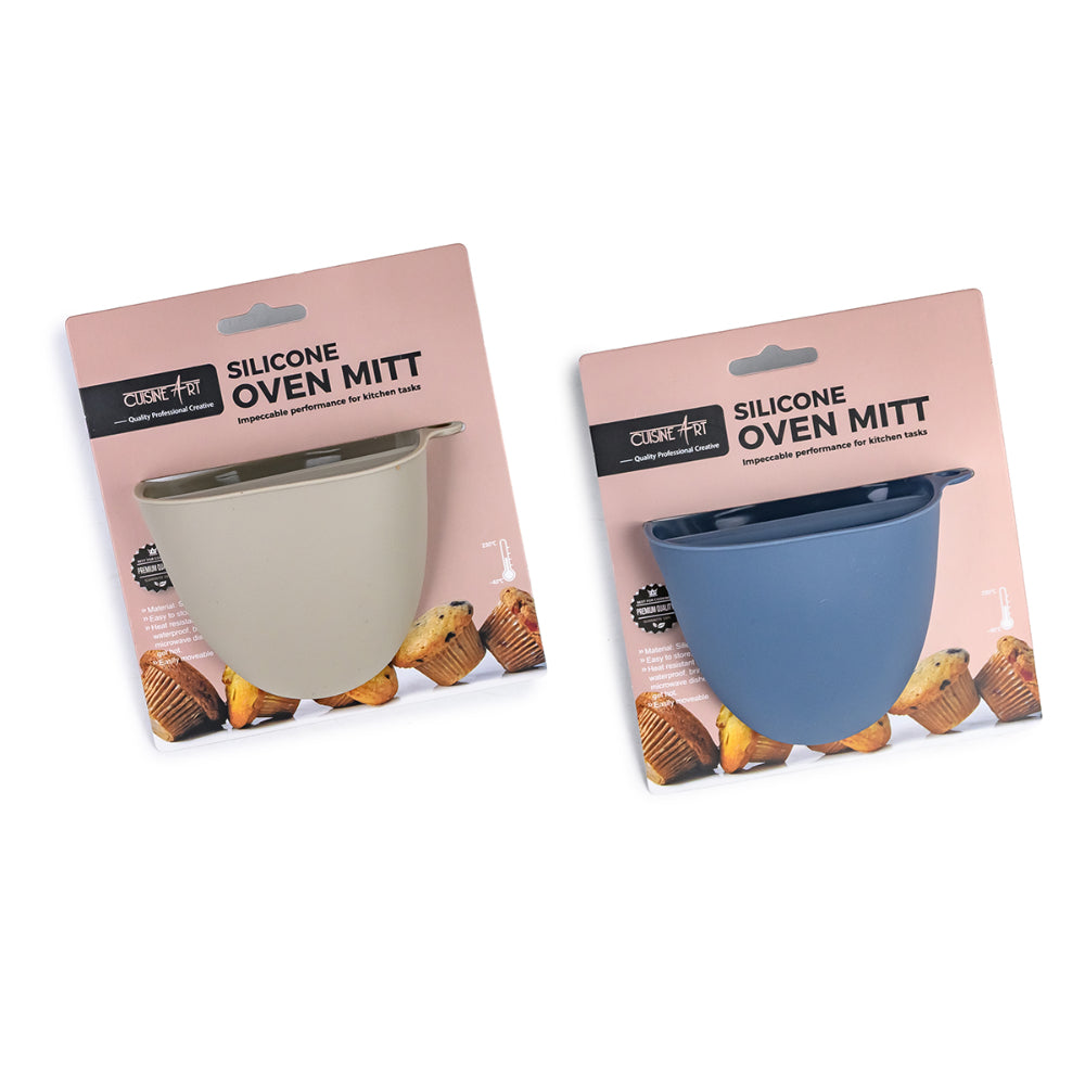 قفاز فرن سيليكون مقاوم للحرارة من كوزين آرت، 11 سم - قفاز مطبخ مانع للانزلاق ومرن ومتين للاستخدام الآمن