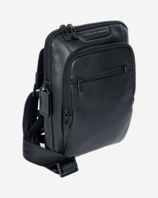 حقيبة كتف جلدية صغيرة سوداء بتصميم بورش رودستر رودستر