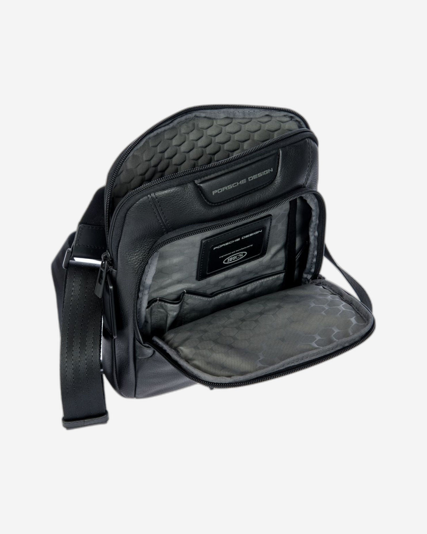 حقيبة كتف جلدية صغيرة سوداء بتصميم بورش رودستر رودستر