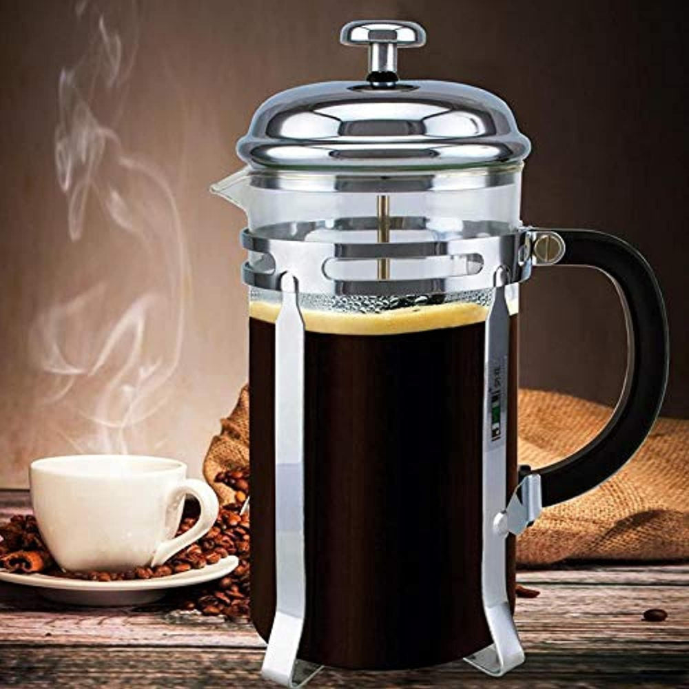 ماكينة قهوة كويزين آرت - مكبس فرنسي | إبريق زجاجي فاخر | فلتر من الفولاذ المقاوم للصدأ | سعة ١٠٠٠ مل