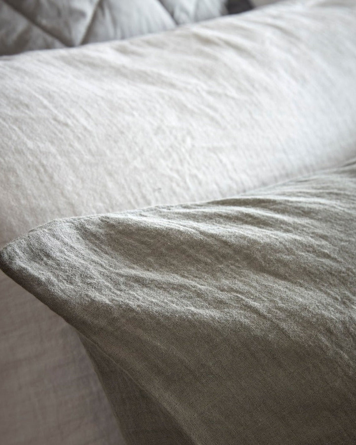 أغطية لحاف كريستي من القطن العضوي، لون رمادي