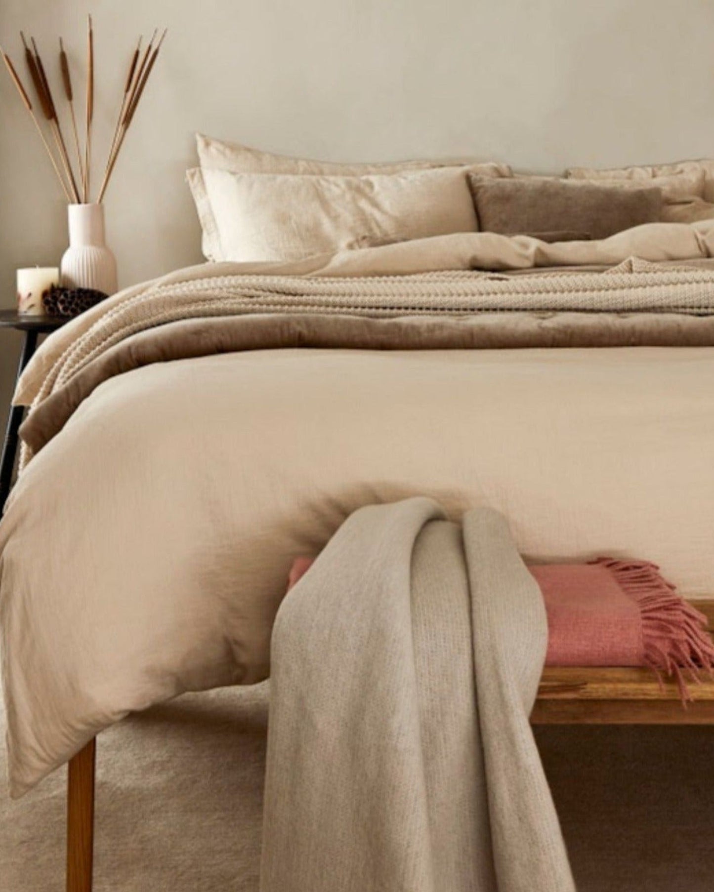 أغطية لحاف كريستي من القطن العضوي، لون الشوفان