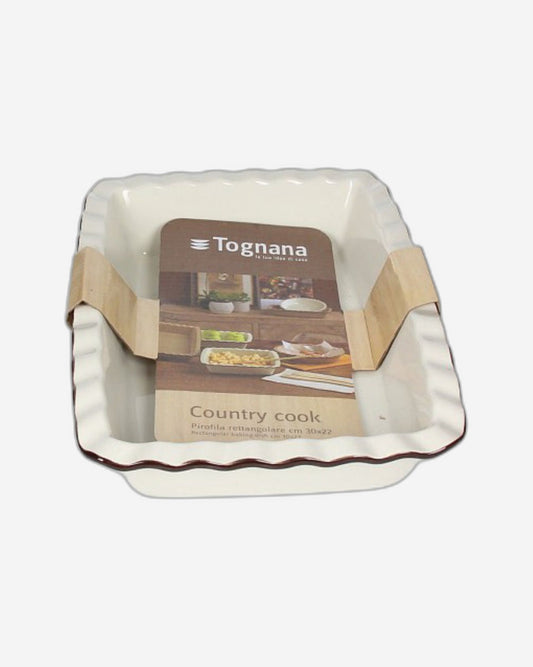 طبق خبز مستطيل من توجنانا، 30×22، ارتفاع 6.2 سم