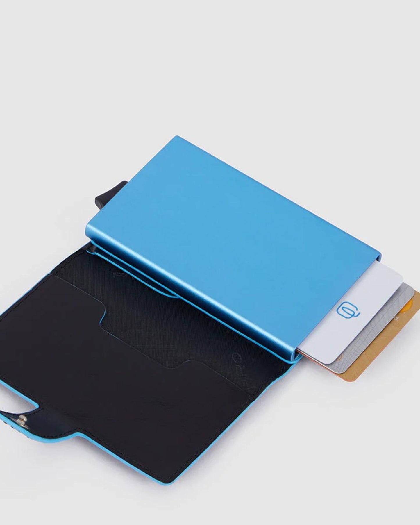 Piquadro Blue Square RFID Protection Card Holder Black