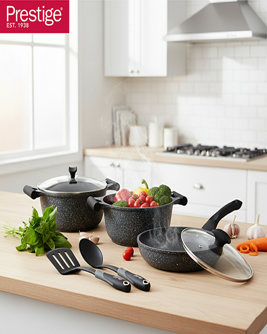 طقم جرانيت برستيج 7 قطع وردي