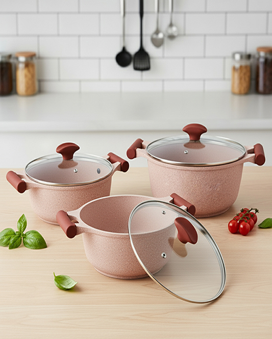 طقم جرانيت برستيج 6 قطع وردي