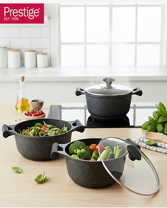 طقم جرانيت برستيج 6 قطع وردي