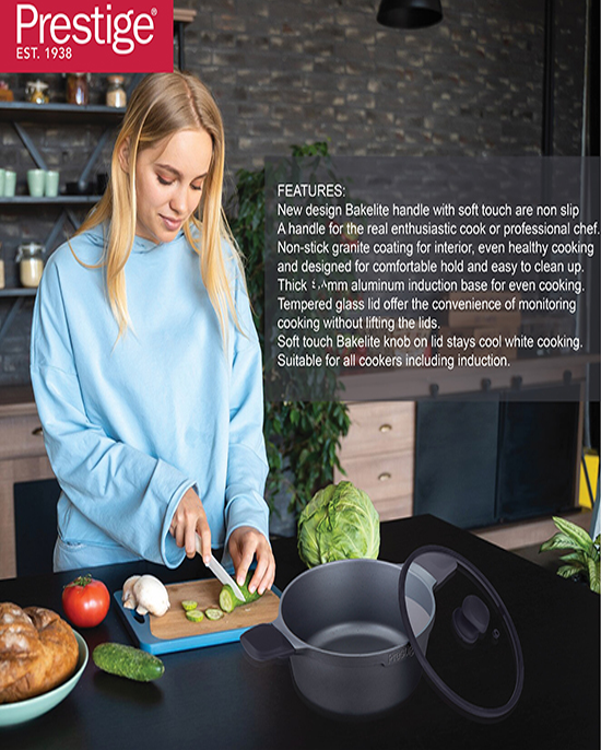 مقلاة بريستيج المصنوعة من الحديد الزهر، 28 سم