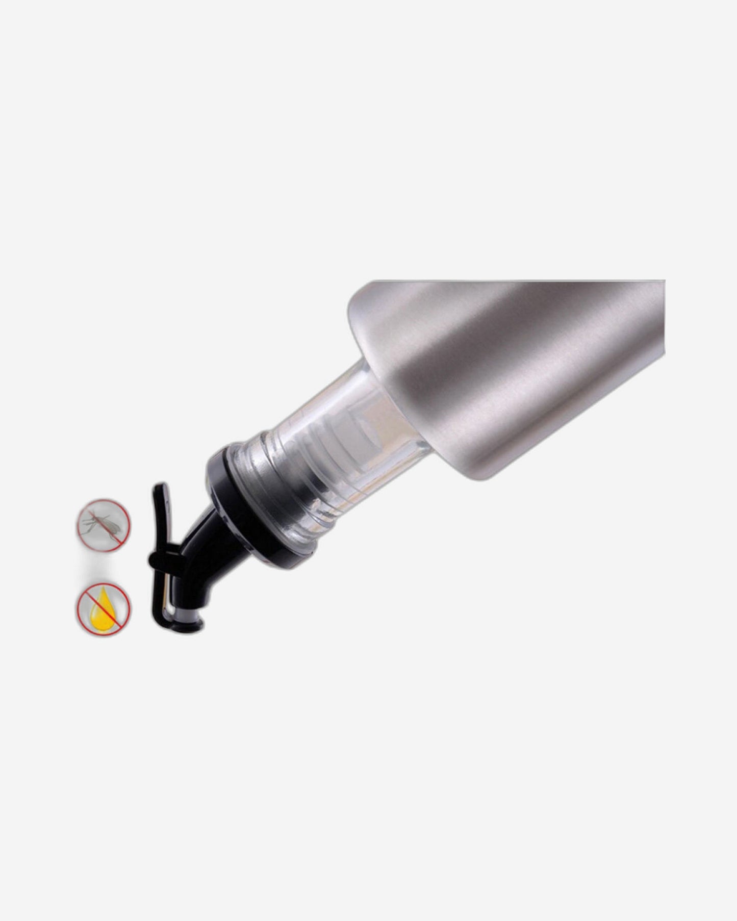 زجاجة زيت زجاجية بنكهة الليمون والصودا من كويزين آرت، 300 مل، فضية وشفافة