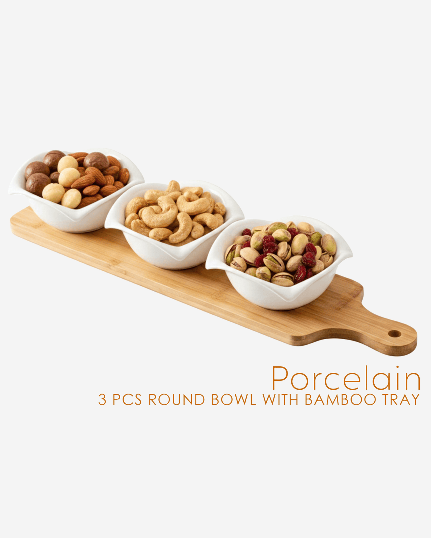 Shallow Luxury Bowl Set with Bamboo Stand