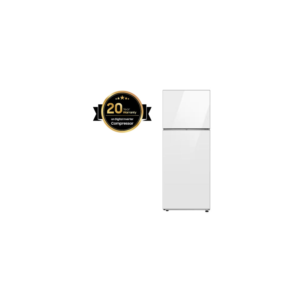 Samsung Top Mount Bespoke Refrigerator, Clean White, 460 Litres, RT66CB663612