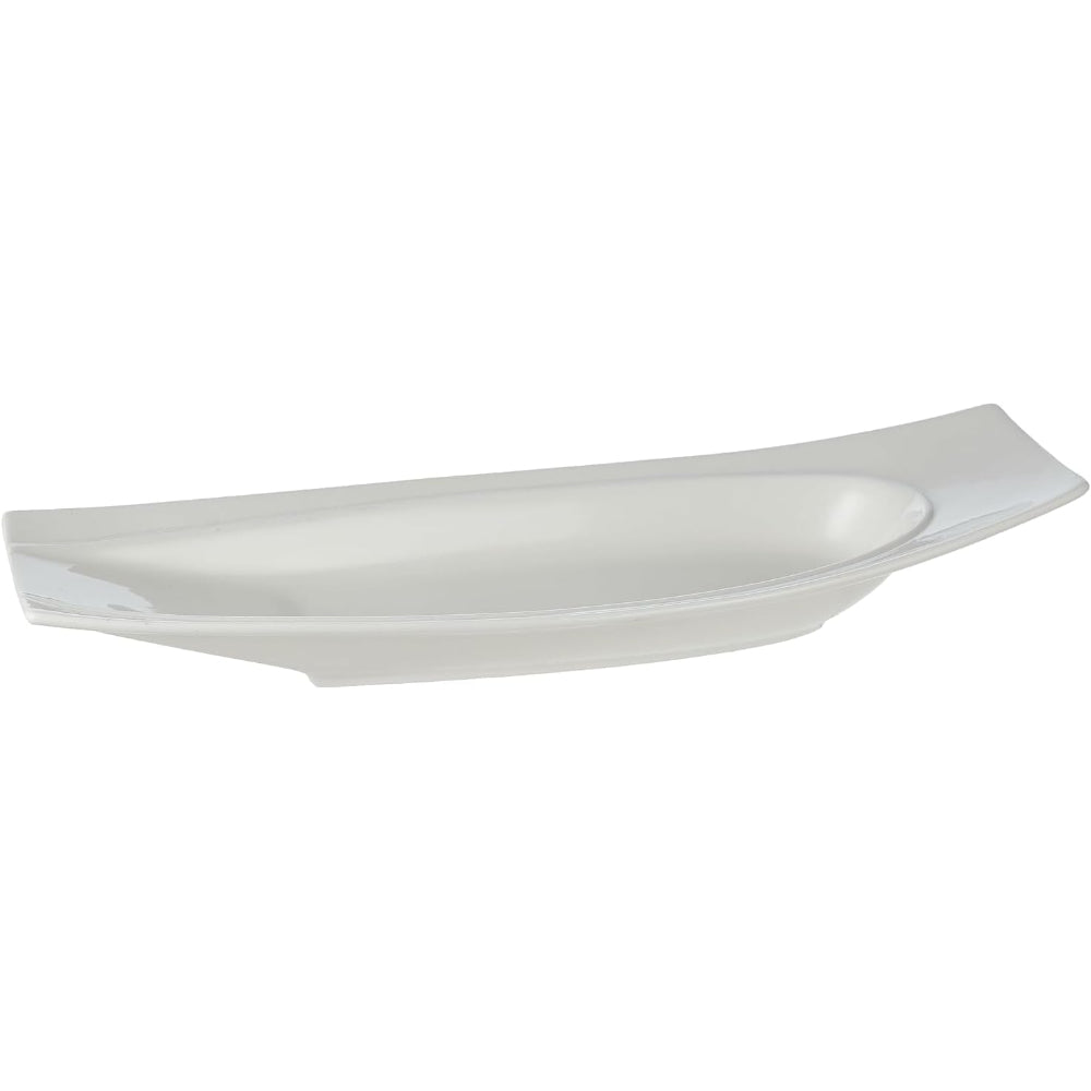 Shallow Ceramic Serving Plate, White, 39.5 cm (15.5") - Elegant and Durable Serving Plate for Any Occasion