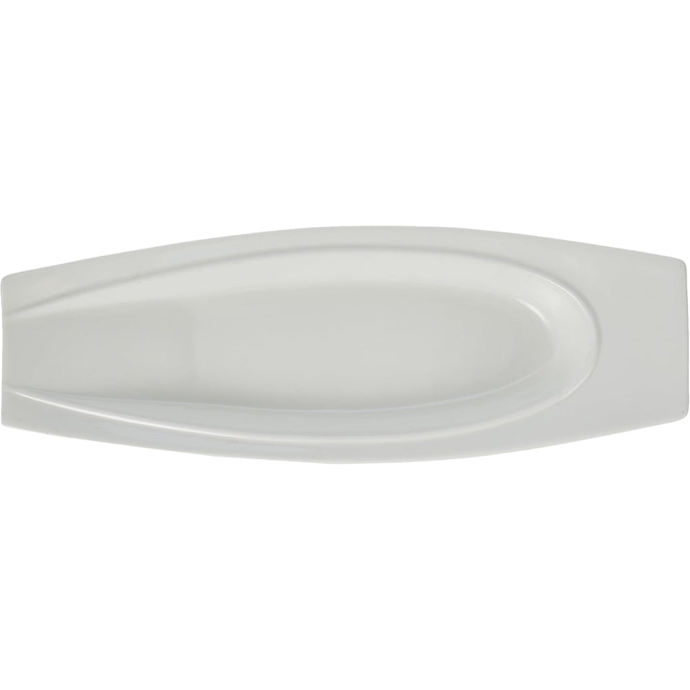 طبق تقديم سيراميك ضحل، أبيض، 39.5 سم (15.5 بوصة) - طبق تقديم أنيق ومتين لأي مناسبة