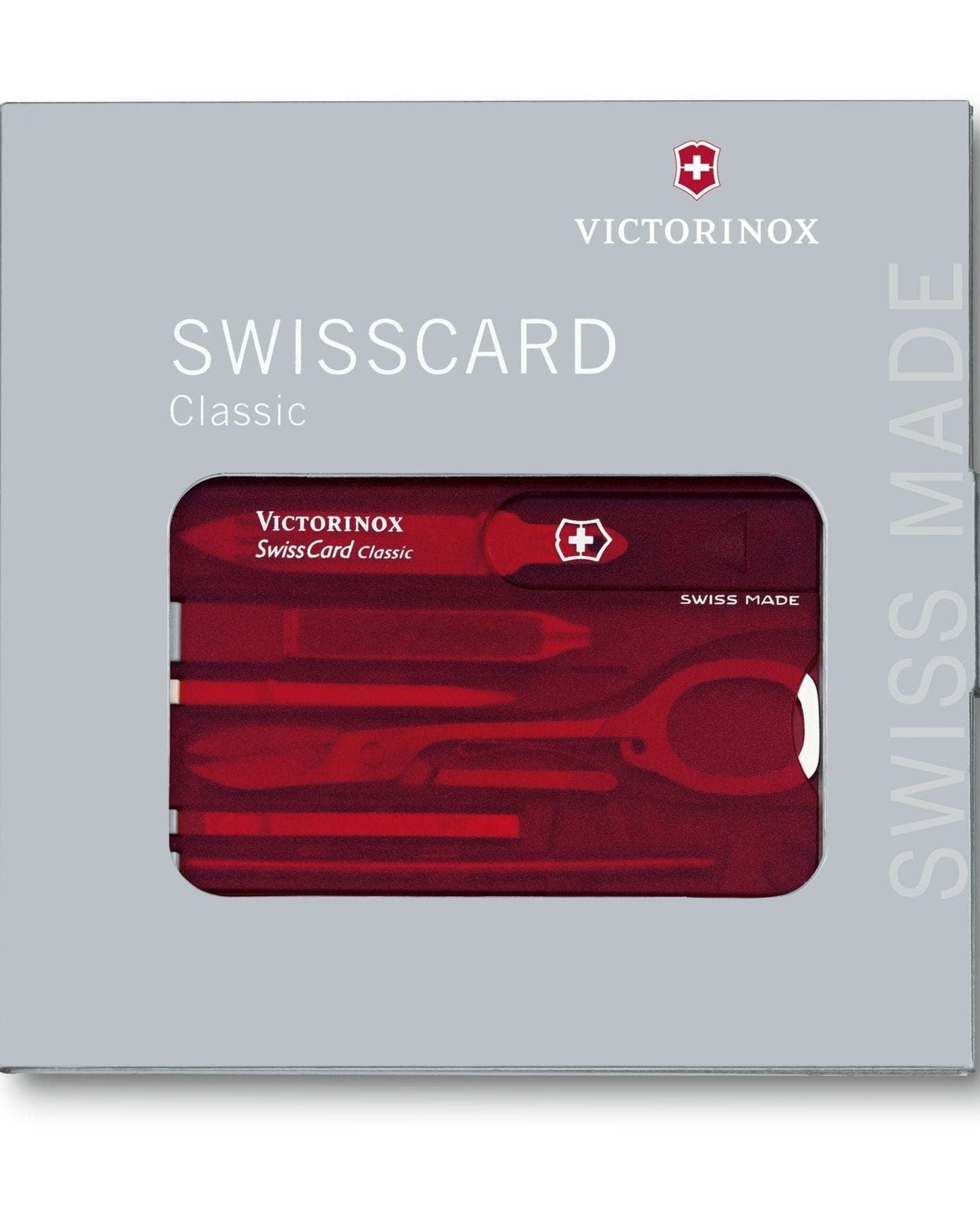 سكين الجيش السويسري من فيكتورينوكس سويس كارد كلاسيك 82 مم أحمر مع 9 وظائف - 0.7100.T