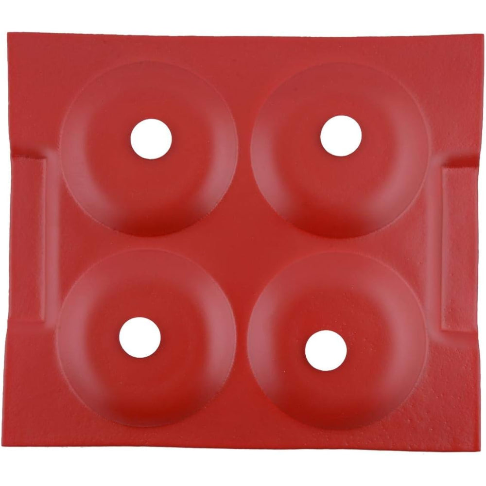 طقم تقديم من البورسلين الضحل، مكون من 5 قطع، باللونين الأبيض والأحمر - أدوات مائدة أنيقة مع 4 أكواب وصينية حمراء