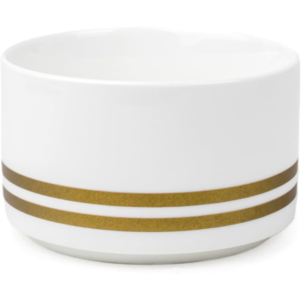 طقم حساء نيو فيردي من البورسلين الضحل، مكون من 16 قطعة مع حامل - طقم طعام أنيق