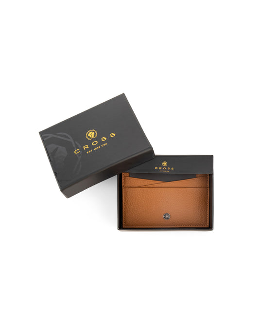 Cross Pebble Leather Ladies' 6Cc Zip Card Holder - Mocha