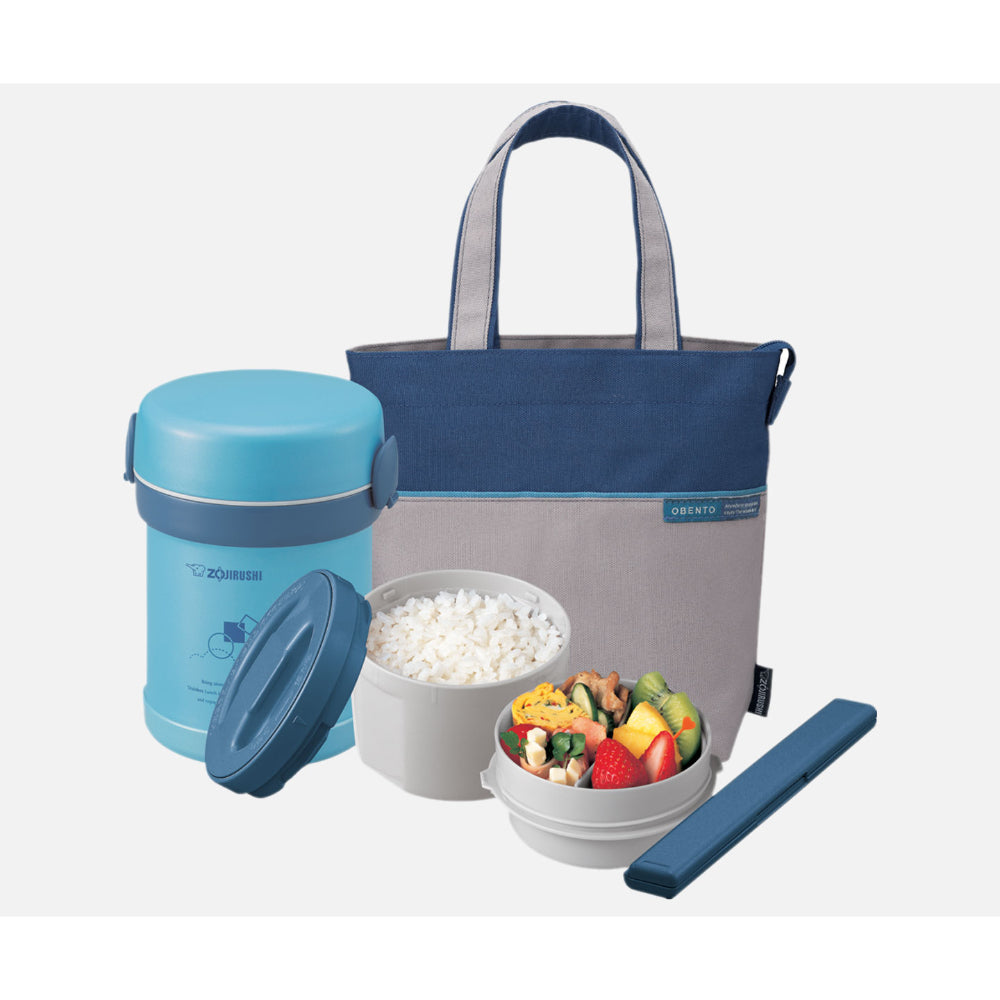 مرطبان غداء مفرغ من الهواء من الفولاذ المقاوم للصدأ من زوجيروشي، سعة 0.63 لتر، أزرق مائي