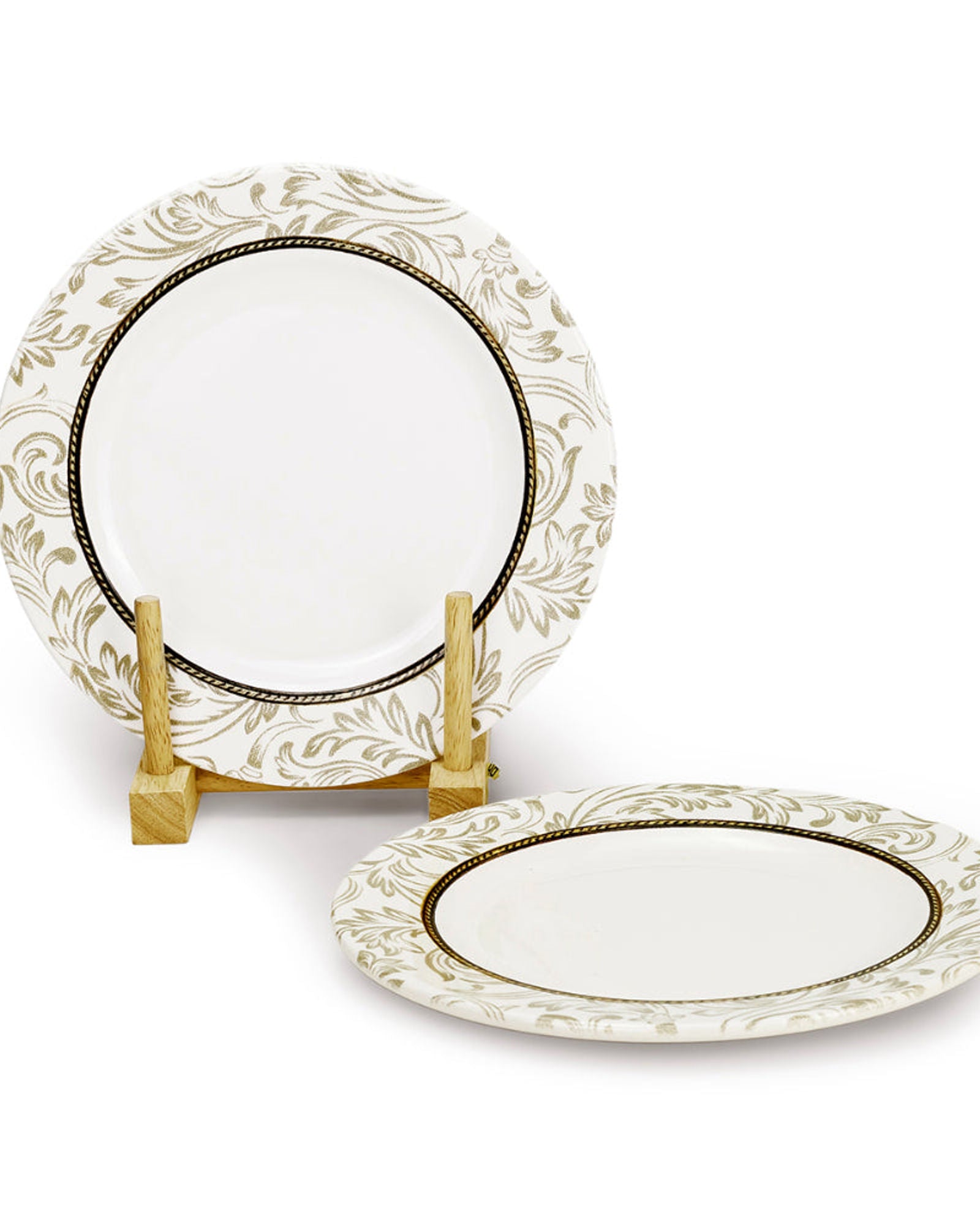 طبق حلوى دائري من السيراميك إيلانا من إيديسا، مقاس 20 سم، أبيض (مجموعة من 4 قطع)