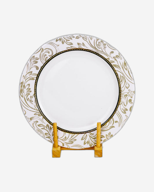 طبق عشاء دائري من السيراميك إيلانا من إيديسا، مقاس 27 سم، أبيض (مجموعة من قطعة واحدة)