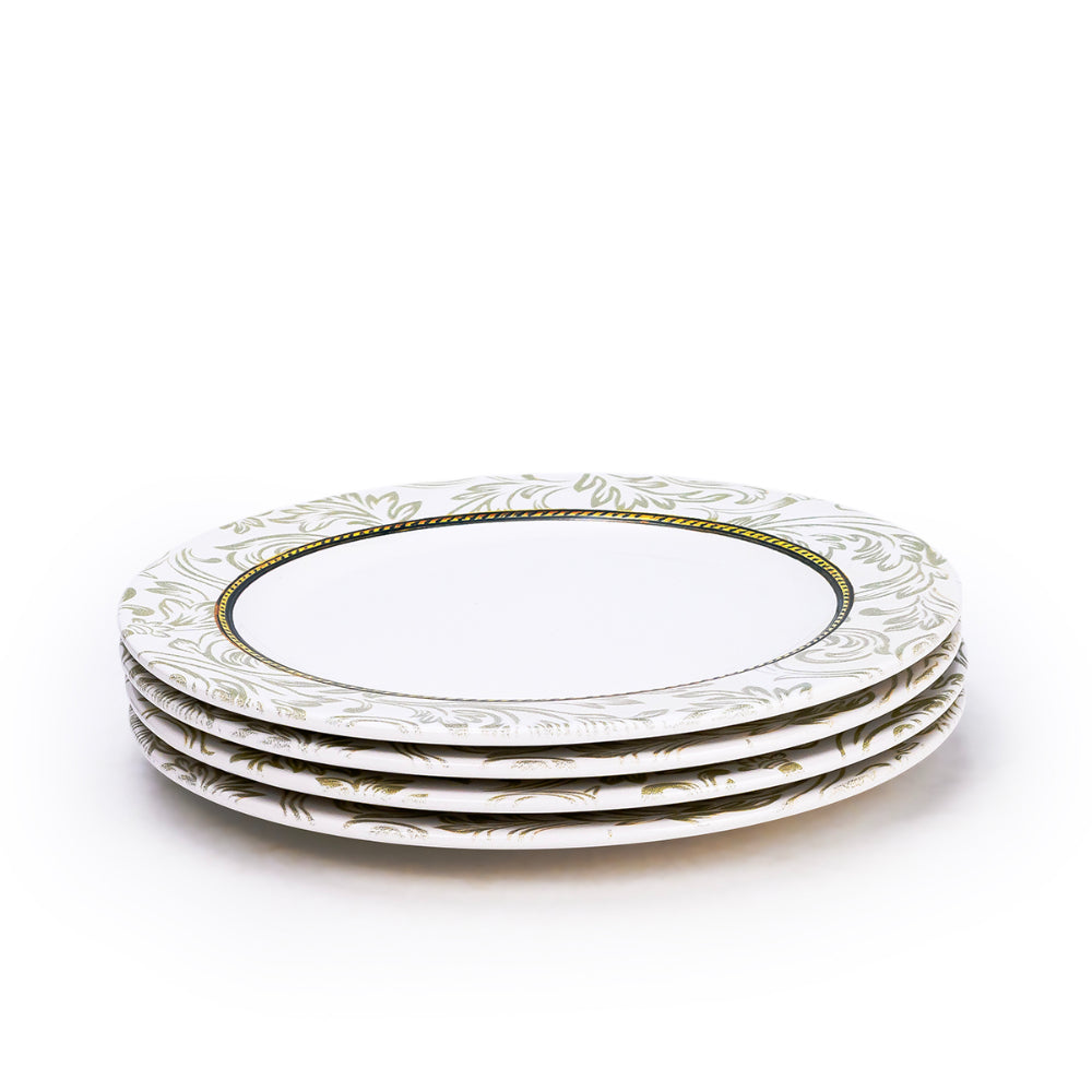 Edessa Ceramic Elana 27Cm Round Dinner Plate, White (Set of 4)