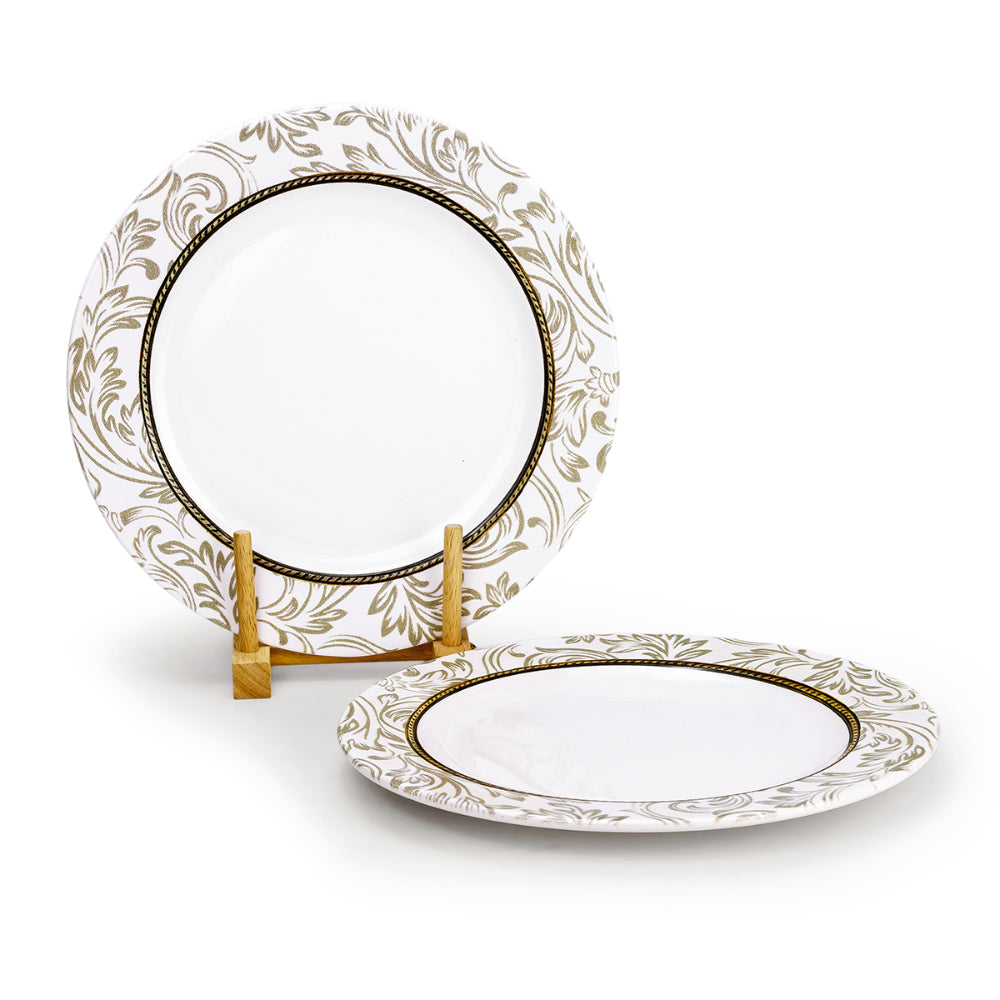 طبق عشاء دائري من السيراميك إيلانا من إيديسا، مقاس 27 سم، أبيض (مجموعة من 4 قطع)