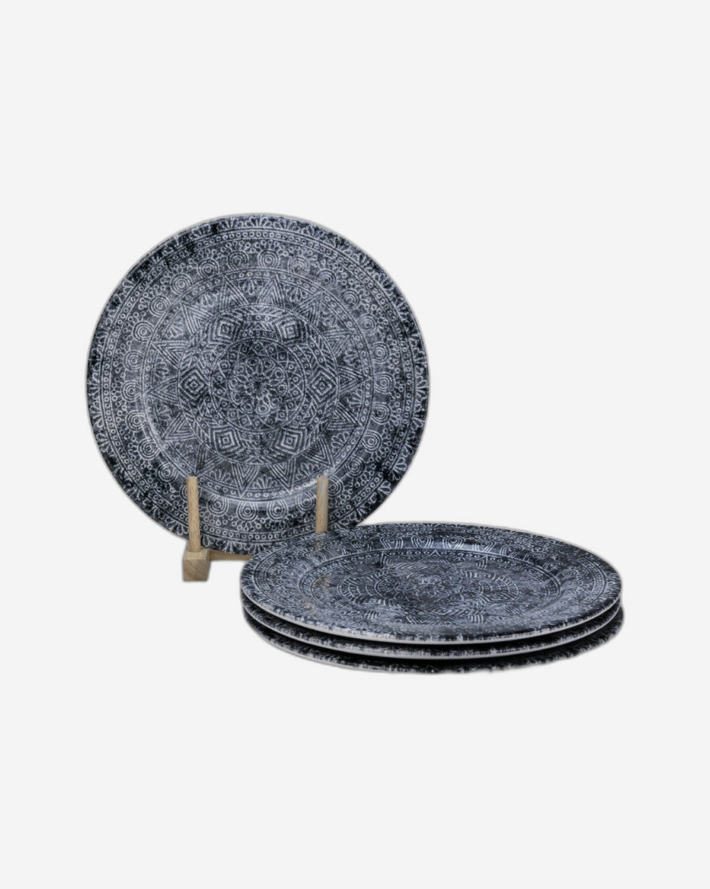 Edessa Ceramic Ginko 27Cm Round Dinner Plate, Multicolor (Set of 4)