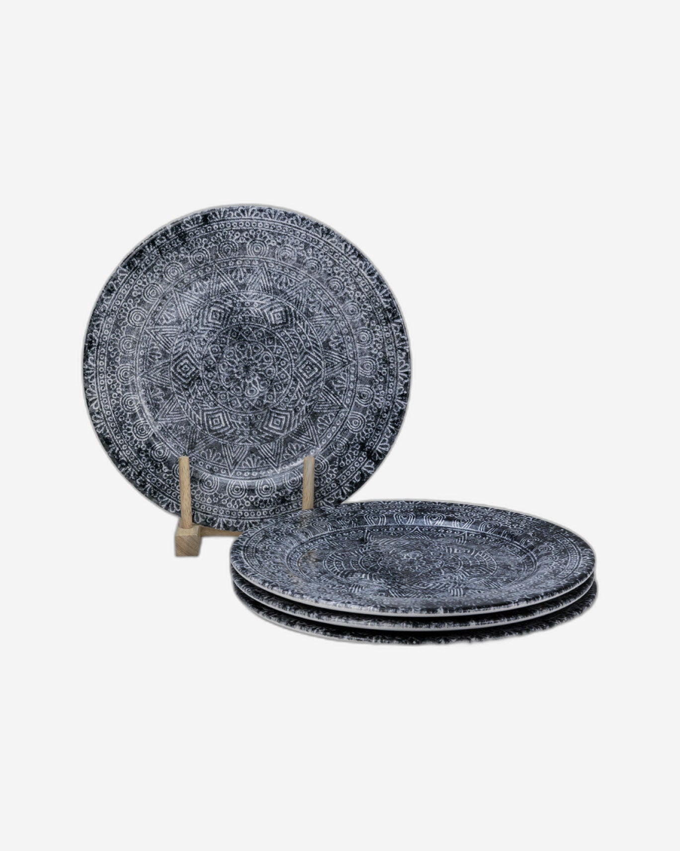 طبق عشاء دائري من سيراميك جينكو من إيديسا، مقاس 27 سم، متعدد الألوان (مجموعة من 4 قطع)