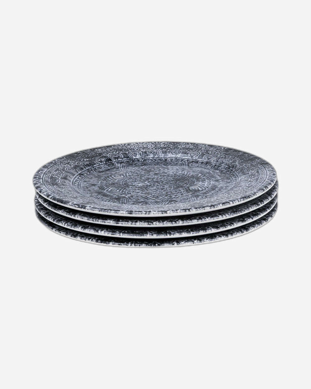 طبق عشاء دائري من سيراميك جينكو من إيديسا، مقاس 27 سم، متعدد الألوان (مجموعة من 4 قطع)