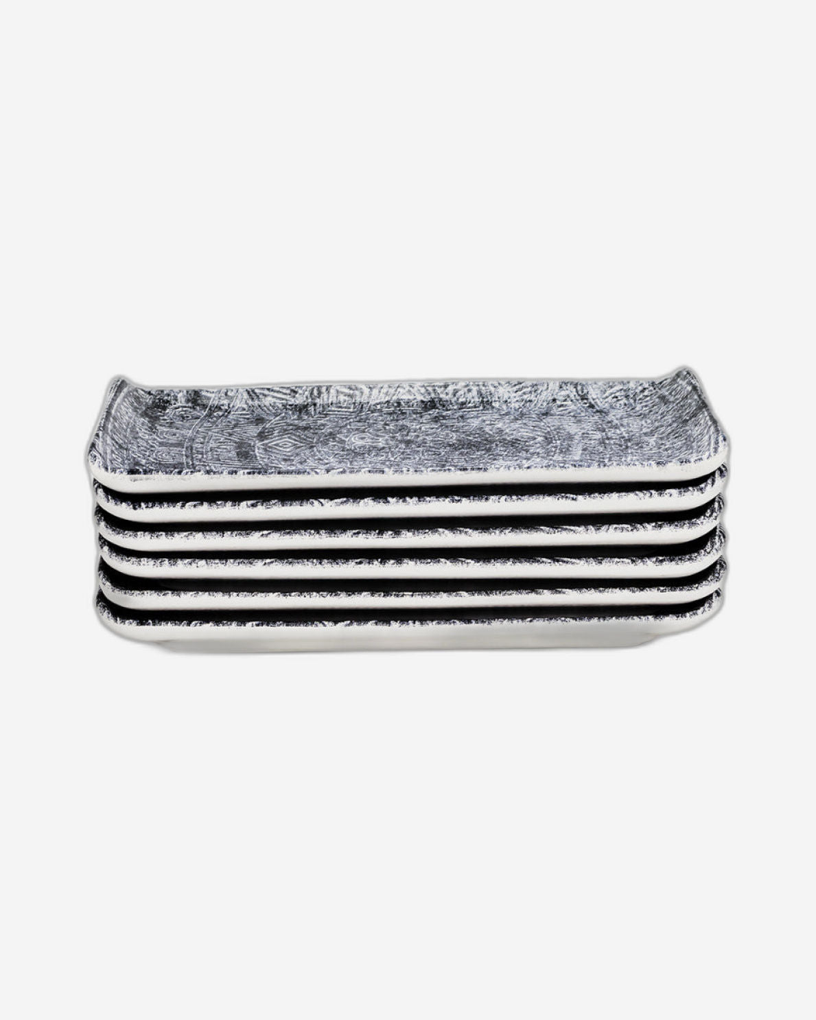 طبق تقديم مستطيل سيراميكي من إيديسا جينكو (متعدد الألوان، ١٢.٥ × ٢٤ سم، مجموعة من ٦ قطع)