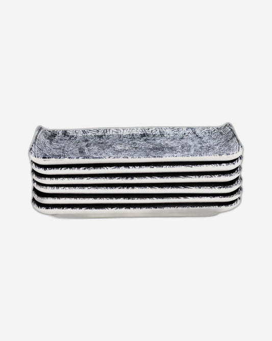 طبق تقديم مستطيل سيراميكي من إيديسا جينكو (متعدد الألوان، ١٢.٥ × ٢٤ سم، مجموعة من ٦ قطع)