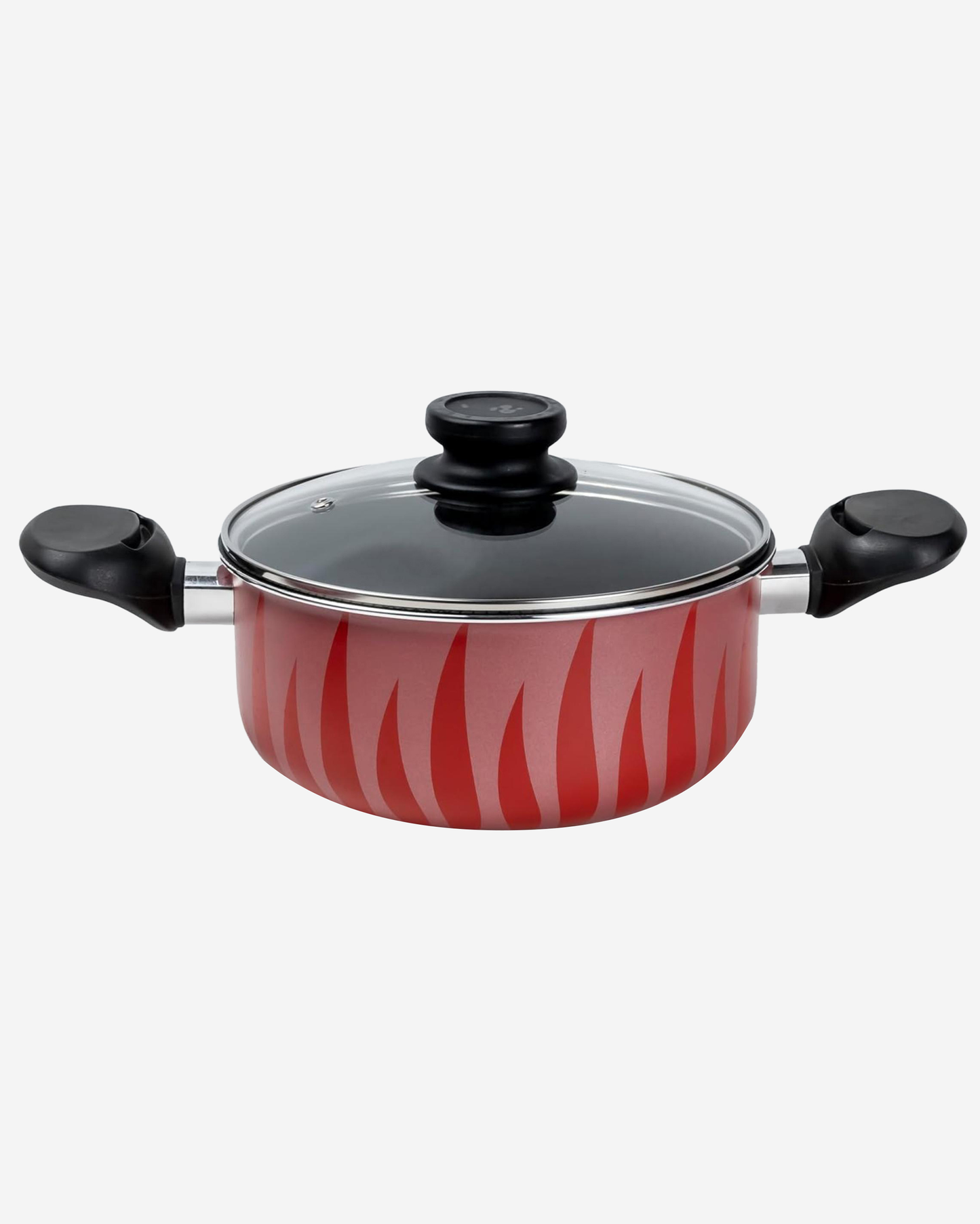 Red & Black Flame Design Non-Stick Cookware Set 7 pcs