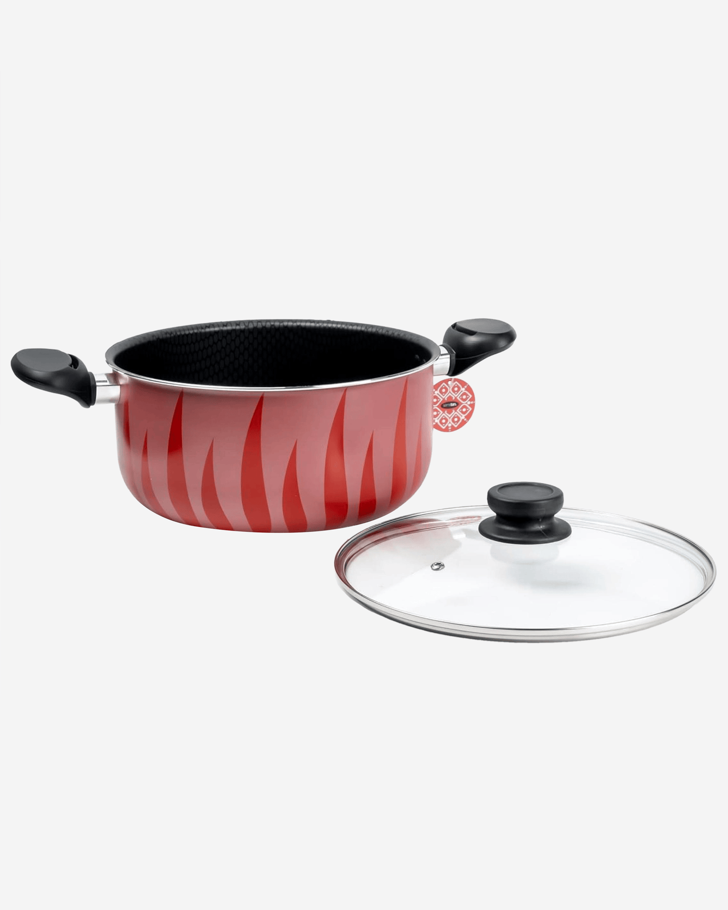 Senstan Flame Design Non-Stick Casserole 22 cm Red
