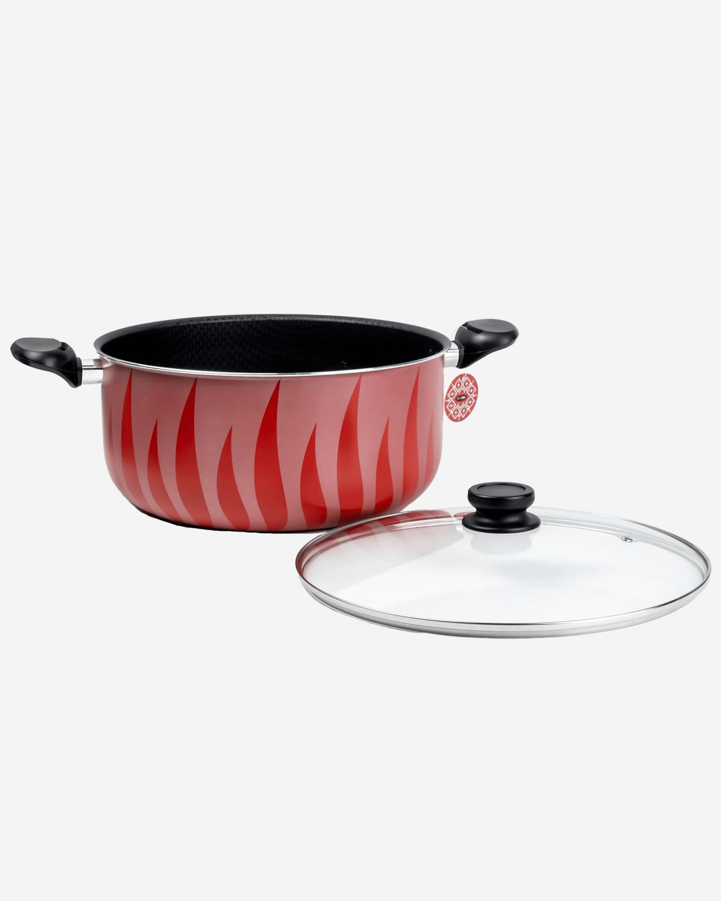 Senstan Flame Design Non-Stick Casserole 30 cm Red