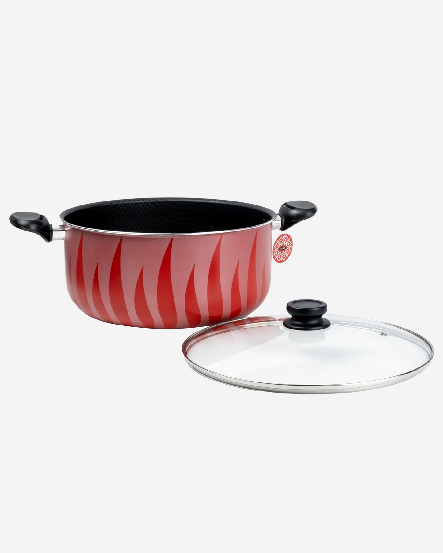 Senstan Flame Design Non-Stick Casserole 32 cm Red
