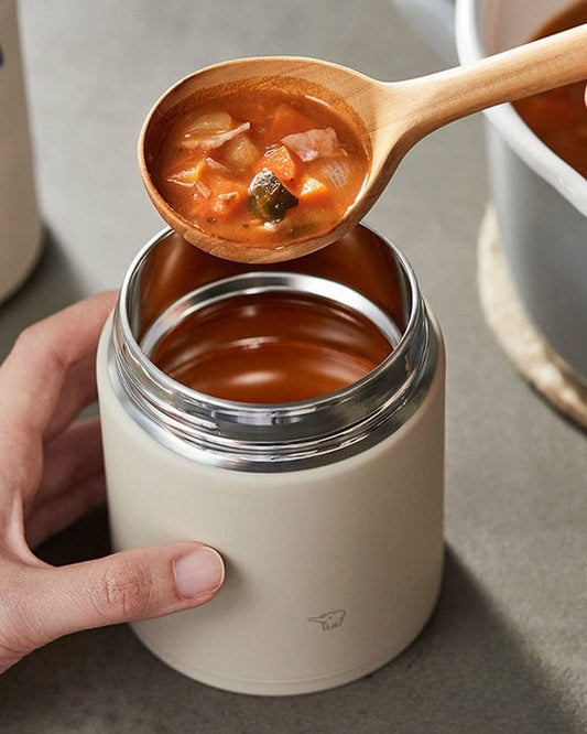 وعاء طعام من الفولاذ المقاوم للصدأ من زوجيروشي، سعة 0.3 لتر، لون بيج.