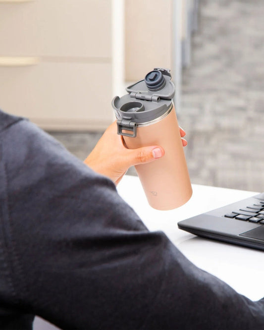 كوب زوجيروشي معزول بتفريغ الهواء، سعة 0.40 لتر، لون بيج قرفة