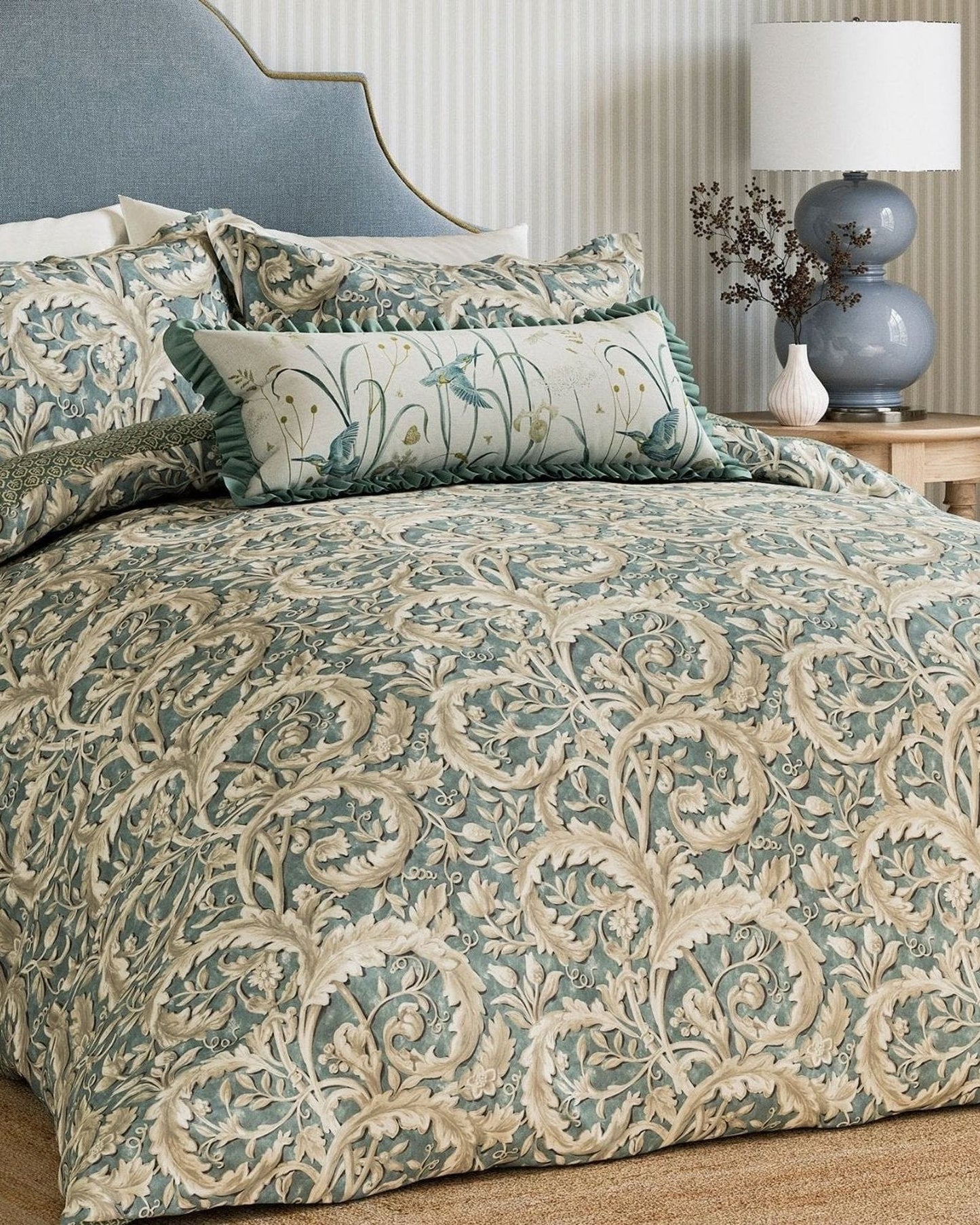 طقم غطاء لحاف "تيلا لايم" من ساندرسون بلون أزرق مخضر ناعم