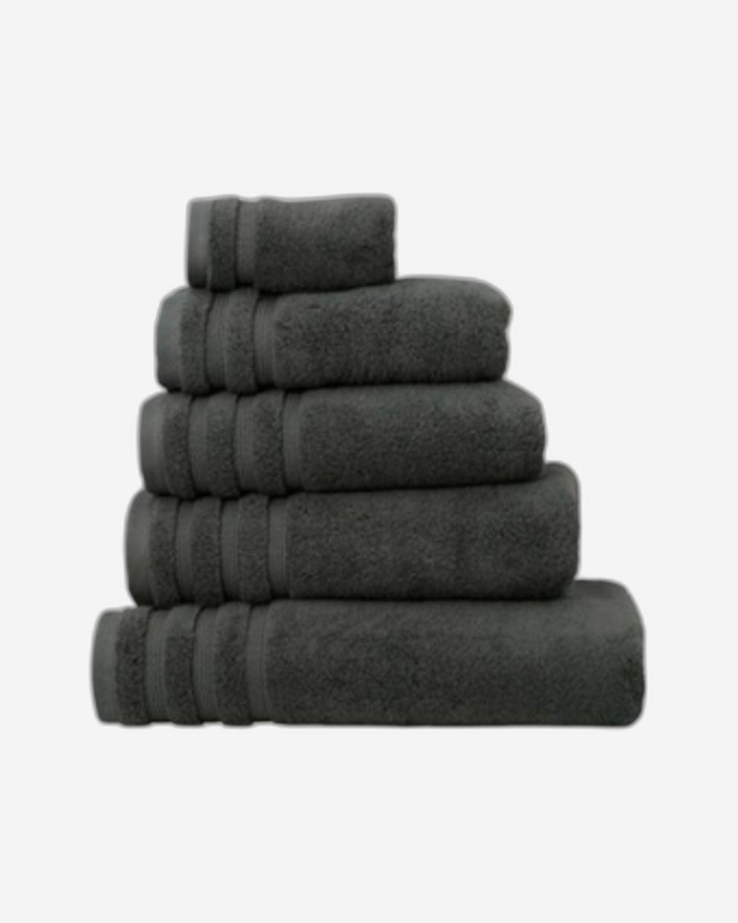 مجموعة مناشف الحمام "Zero Twist" من Linen Obsession باللون الأخضر *** الصورة باللون الأسود ***
