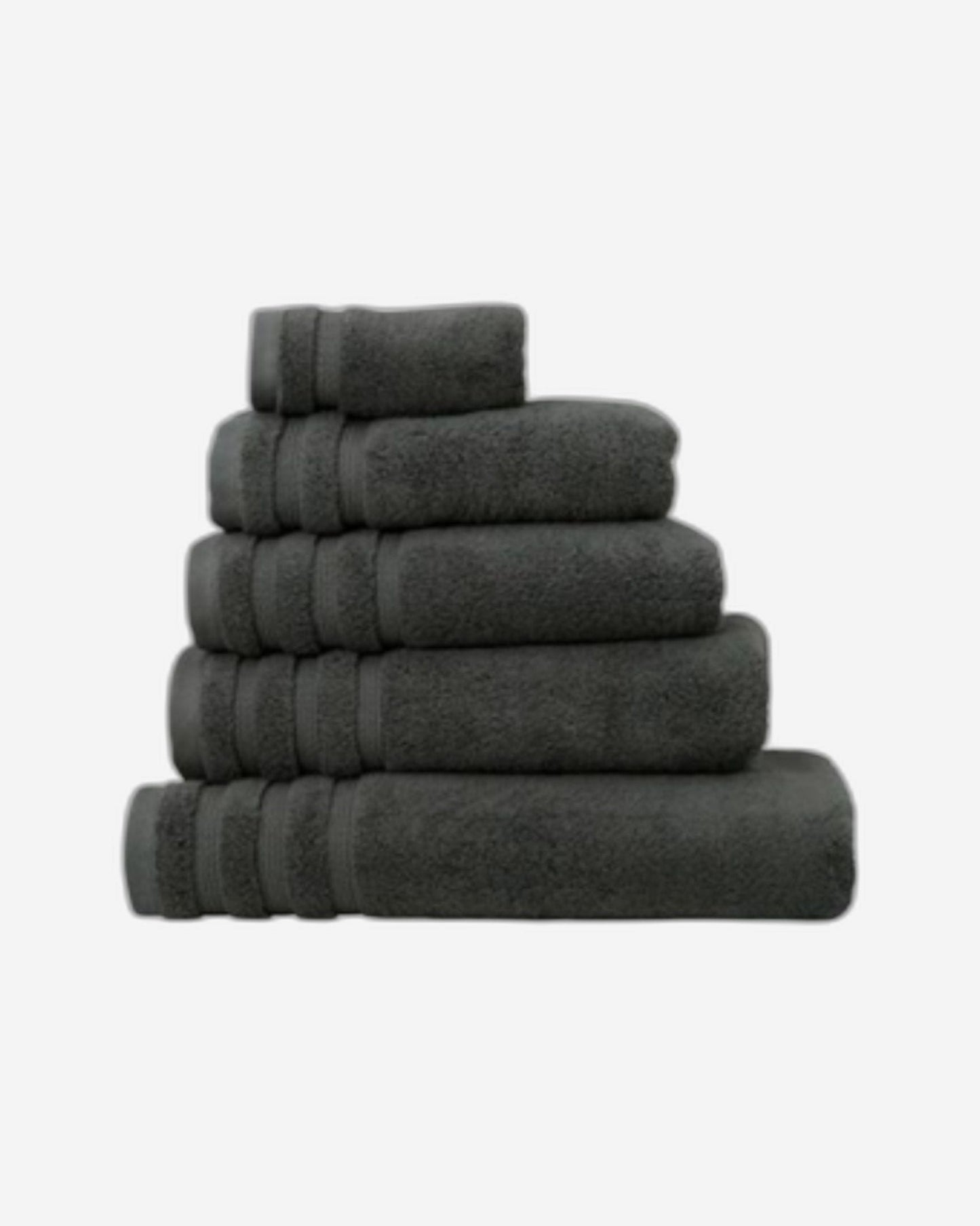 مجموعة مناشف الحمام "Zero Twist" من Linen Obsession باللون الرمادي