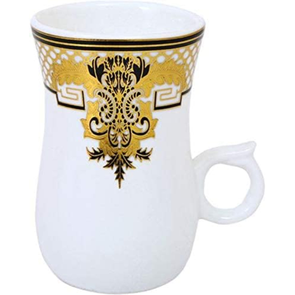 طقم أكواب وصحن استكان من 12 قطعة من الخزف الصيني العظمي الضحل، أكواب شاي تركية أنيقة من البورسلين للقهوة والشاي والمشروبات الساخنة