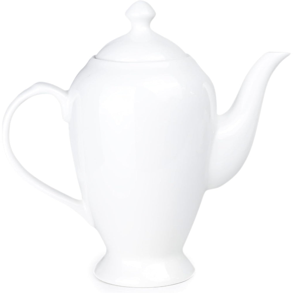 طقم عشاء من الخزف الصيني العظمي (47 قطعة) من كويزين آرت، طقم عشاء أبيض لـ 8 أشخاص | أطباق عشاء، أطباق حلوى، أكواب شاي، أطباق، أوعية، وعاء سلطة، طبق بيضاوي، إبريق شاي، وعاء سكر، كريمة، هزازات ملح وفلفل